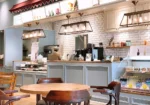 Modern cafe with gourmet pastries